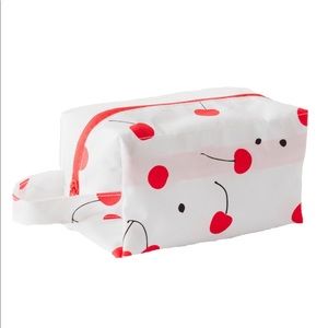 NWT BAGGU Dopp Kit In Cherry Pattern White